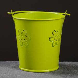 Кашпо "Ведерко" цветы, 7,5*8см, цвет микс Кашпо "Ведерко" цветы, 7,5*8см, цвет микс