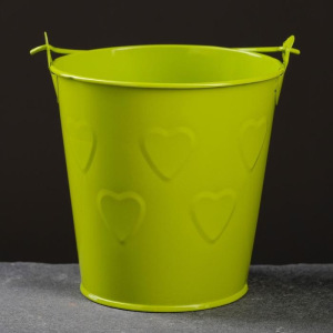 Кашпо "Ведерко" сердечки, 10,5*10,5см, цвет микс Кашпо "Ведерко" сердечки, 10,5*10,5см, цвет микс