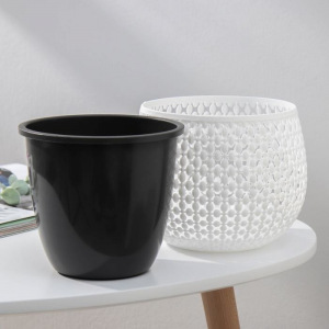 Кашпо со вставкой IDEA «Пирула», 1,5 л, цвет белый Кашпо со вставкой IDEA «Пирула», 1,5 л, цвет белый