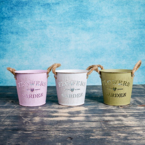 Кашпо-ведерко "Цветочный сад" цвет микс, 13*13*12 см Кашпо-ведерко "Цветочный сад" цвет микс, 13*13*12 см