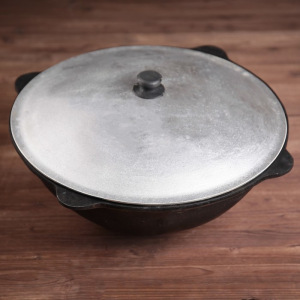 Казан чугунный, 12 л, круглое дно, алюминиевая крышка Казан чугунный, 12 л, круглое дно, алюминиевая крышка