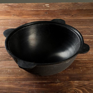 Казан чугунный, 6 л, плоское дно, без крышки Казан чугунный, 6 л, плоское дно, без крышки