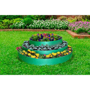 Клумба гибкая, 3 яруса, d = 40–60–80 см, h = 36 см, зелёная Клумба гибкая, 3 яруса, d = 40–60–80 см, h = 36 см, зелёная