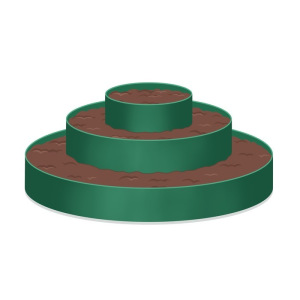 Клумба гибкая, 3 яруса, d = 40–60–80 см, h = 36 см, зелёная Клумба гибкая, 3 яруса, d = 40–60–80 см, h = 36 см, зелёная