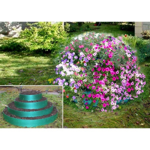 Клумба гибкая, 4 яруса, d = 40–60–80–100 см, h = 48 см, зелёная Клумба гибкая, 4 яруса, d = 40–60–80–100 см, h = 48 см, зелёная