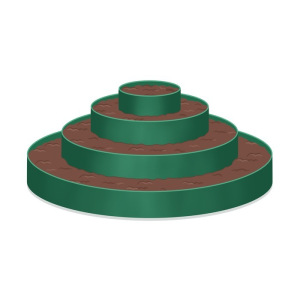 Клумба гибкая, 4 яруса, d = 40–60–80–100 см, h = 48 см, зелёная Клумба гибкая, 4 яруса, d = 40–60–80–100 см, h = 48 см, зелёная