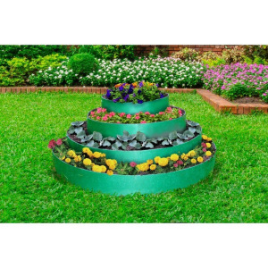 Клумба гибкая, 4 яруса, d = 40–60–80–100 см, h = 48 см, зелёная Клумба гибкая, 4 яруса, d = 40–60–80–100 см, h = 48 см, зелёная