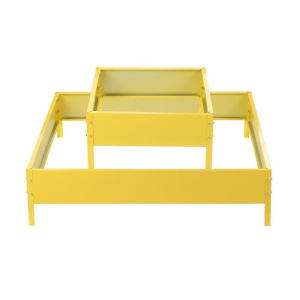 Клумба оцинкованная, 2 яруса, 50 × 50 см, 100 × 100 см, h = 30 см, жёлтая, «Квадро», Greengo Клумба оцинкованная, 2 яруса, 50 × 50 см, 100 × 100 см, h = 30 см, жёлтая, «Квадро», Greengo