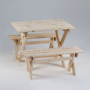 Комплект садовой мебели "Душевный": стол 1 м, две лавки Комплект садовой мебели "Душевный": стол 1 м, две лавки