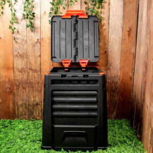 Компостер пластиковый, 320 л, с крышкой, 65 × 65 × 75 см, черный Компостер пластиковый, 320 л, с крышкой, 65 × 65 × 75 см, черный