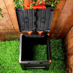 Компостер пластиковый, 320 л, с крышкой, 65 × 65 × 75 см, черный Компостер пластиковый, 320 л, с крышкой, 65 × 65 × 75 см, черный