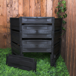 Компостер пластиковый, 800 л, 125 × 105 × 84 см, чёрный Компостер пластиковый, 800 л, 125 × 105 × 84 см, чёрный