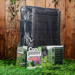 Компостер пластиковый Module, 1200 л, с крышкой, 198 × 72 × 82,6 см, чёрный Компостер пластиковый Module, 1200 л, с крышкой, 198 × 72 × 82,6 см, чёрный