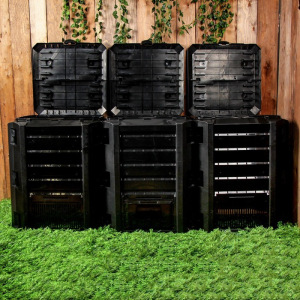 Компостер пластиковый Module, 1200 л, с крышкой, 198 × 72 × 82,6 см, чёрный Компостер пластиковый Module, 1200 л, с крышкой, 198 × 72 × 82,6 см, чёрный