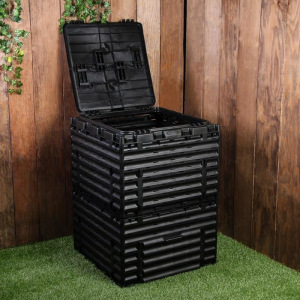 Компостер пластиковый PitEco, 300 л, с крышкой, 80 × 60 × 60 см, чёрный Компостер пластиковый PitEco, 300 л, с крышкой, 80 × 60 × 60 см, чёрный