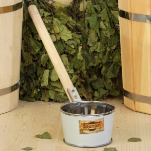 Ковш для бани из нержавеющей стали, 0.7л, 50 см, с деревянной ручкой, "Добропаровъ" Ковш для бани из нержавеющей стали, 0.7л, 50 см, с деревянной ручкой, "Добропаровъ"