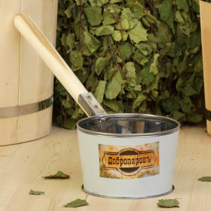 Ковш для бани из нержавеющей стали, 1.2л, 45 см, с деревянной ручкой, "Добропаровъ" Ковш для бани из нержавеющей стали, 1.2л, 45 см, с деревянной ручкой, "Добропаровъ"