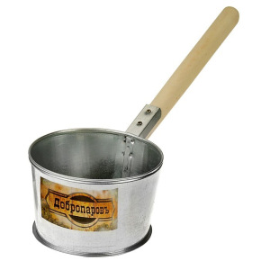 Ковш для бани из оцинкованной стали, 1.2л, 45 см, с деревянной ручкой, "Добропаровъ" Ковш для бани из оцинкованной стали, 1.2л, 45 см, с деревянной ручкой, "Добропаровъ"