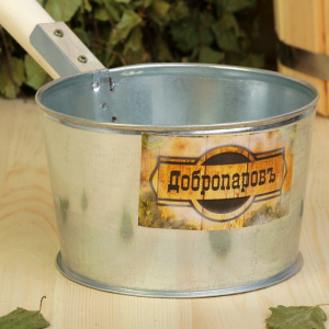 Ковш для бани из оцинкованной стали, 1.2л, 45 см, с деревянной ручкой, "Добропаровъ" Ковш для бани из оцинкованной стали, 1.2л, 45 см, с деревянной ручкой, "Добропаровъ"
