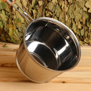 Ковш для бани металлический, 1.2л, 56 см, с деревянной ручко Ковш для бани металлический, 1.2л, 56 см, с деревянной ручко