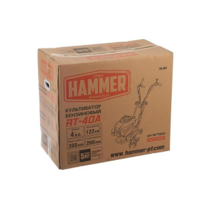 Культиватор Hammer RT-40A, 4Т, 4 л.с., 3000 Вт, шир./глубина 38/26 см, 1.2 л Культиватор Hammer RT-40A, 4Т, 4 л.с., 3000 Вт, шир./глубина 38/26 см, 1.2 л