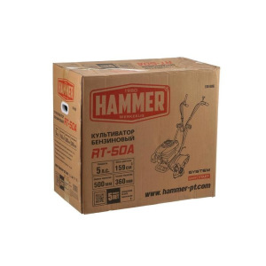 Культиватор Hammer RT-50A, 4Т, 5 л.с., 3700 Вт, шир./глуб. 50/36 см, 1.2 л Культиватор Hammer RT-50A, 4Т, 5 л.с., 3700 Вт, шир./глуб. 50/36 см, 1.2 л