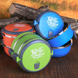 Ланч-бокс двухуровневый «Будет вкусно», 1 л, МИКС Ланч-бокс двухуровневый «Будет вкусно», 1 л, МИКС