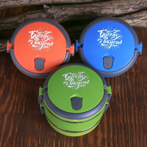 Ланч-бокс двухуровневый «Будет вкусно», 1 л, МИКС Ланч-бокс двухуровневый «Будет вкусно», 1 л, МИКС