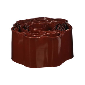 Лента бордюрная, 0.1 × 9 м, толщина 0.6 мм, пластиковая, гофра, терракотовая Лента бордюрная, 0.1 × 9 м, толщина 0.6 мм, пластиковая, гофра, терракотовая