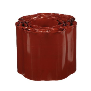 Лента бордюрная, 0.15 × 9 м, толщина 0.6 мм, пластиковая, гофра, коричневая Лента бордюрная, 0.15 × 9 м, толщина 0.6 мм, пластиковая, гофра, коричневая