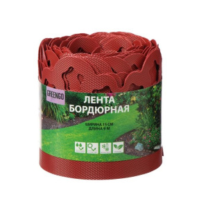 Лента бордюрная, 0.15 × 9 м, толщина 1.2 мм, пластиковая, фигурная, красная Лента бордюрная, 0.15 × 9 м, толщина 1.2 мм, пластиковая, фигурная, красная