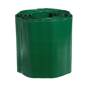 Лента бордюрная, 0.2 × 9 м, толщина 0.6 мм, гофра, пластиковая, зелёная Лента бордюрная, 0.2 × 9 м, толщина 0.6 мм, гофра, пластиковая, зелёная