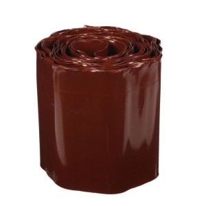 Лента бордюрная, 0.2 × 9 м, толщина 0.6 мм, пластиковая, гофра, коричневая Лента бордюрная, 0.2 × 9 м, толщина 0.6 мм, пластиковая, гофра, коричневая