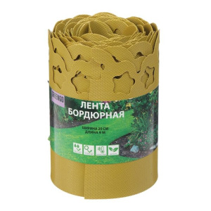 Лента бордюрная, 0.2 × 9 м, толщина 1.2 мм, пластиковая, фигурная, жёлтая Лента бордюрная, 0.2 × 9 м, толщина 1.2 мм, пластиковая, фигурная, жёлтая
