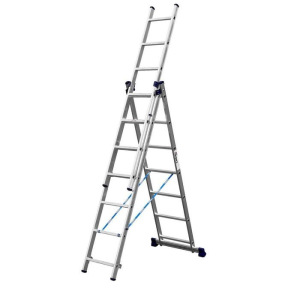 Лестница "СИБИН" 38833-07, трехсекционная, со стабилизатором, 7 ступеней Лестница "СИБИН" 38833-07, трехсекционная, со стабилизатором, 7 ступеней