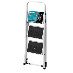 Лестница-стремянка "СИБИН" 38807-03_z01, стальная, c широкими ступенями, 3 ступени Лестница-стремянка "СИБИН" 38807-03_z01, стальная, c широкими ступенями, 3 ступени