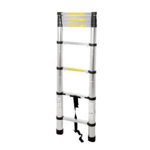 Лестница телескопическая TUNDRA, алюминиевая, 9 ступеней, автомат, 2.6 м Лестница телескопическая TUNDRA, алюминиевая, 9 ступеней, автомат, 2.6 м