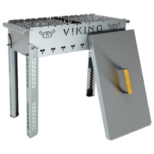 Мангал VikinG, с подвесной полкой, кронштейном для кочерги и крышкой, 74 х 34 х 21 см Мангал VikinG, с подвесной полкой, кронштейном для кочерги и крышкой, 74 х 34 х 21 см