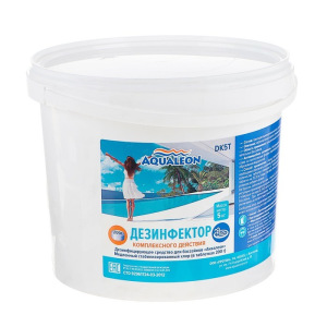 Медленный стабилизированный хлор Aqualeon комплексный таб. 200 гр., 5 кг Медленный стабилизированный хлор Aqualeon комплексный таб. 200 гр., 5 кг