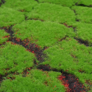 Мох искусственный, декоративный, полотно 1 × 1 м, рельефный, камни, зелёный на чёрном Мох искусственный, декоративный, полотно 1 × 1 м, рельефный, камни, зелёный на чёрном