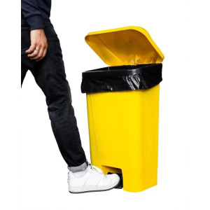 Мусорный контейнер 60л с педалью желтый Мусорный контейнер 60л с педалью желтый