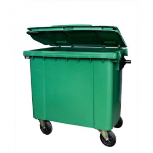 Мусорный контейнер на колёсах 660л зеленый Мусорный контейнер на колёсах 660л зеленый