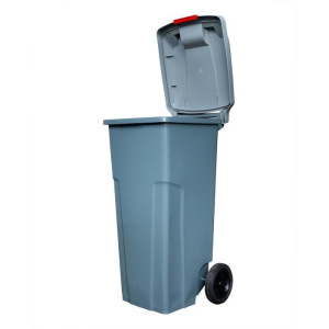 Мусорный контейнер с застежкой 120л серый Мусорный контейнер с застежкой 120л серый