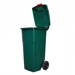 Мусорный контейнер с застежкой 120л зеленый Мусорный контейнер с застежкой 120л зеленый
