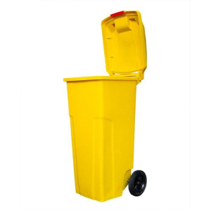 Мусорный контейнер с застежкой 120л желтый Мусорный контейнер с застежкой 120л желтый