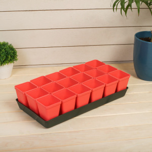 Набор для рассады: стаканы по 200 мл (18 шт.), поддон, цвет МИКС, Greengo Набор для рассады: стаканы по 200 мл (18 шт.), поддон, цвет МИКС, Greengo