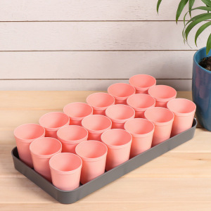 Набор для рассады: стаканы по 250 мл (18 шт.), поддон, цвет МИКС, Greengo Набор для рассады: стаканы по 250 мл (18 шт.), поддон, цвет МИКС, Greengo