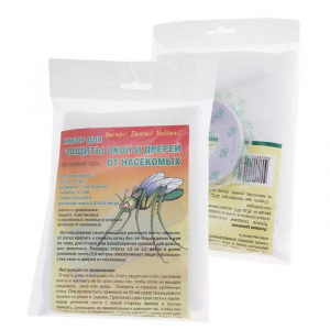 Набор для защиты окон и дверей от насек.шир.150см*2,0м+репейн.лента 0,01х5,6м цвет микс Набор для защиты окон и дверей от насек.шир.150см*2,0м+репейн.лента 0,01х5,6м цвет микс