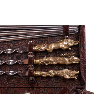 Набор дорожный шашлычный в сумке-кейсе из искусственной кожи (6 персон) Набор дорожный шашлычный в сумке-кейсе из искусственной кожи (6 персон)