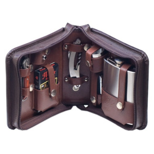 Набор дорожный в сумке малой из натуральной кожи (2 персоны) Набор дорожный в сумке малой из натуральной кожи (2 персоны)